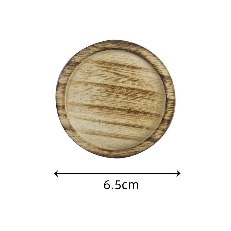 Olivenorma Pentagram Wooden Single Disc Candle Holder Decoration - Pure Wood Candle Holder - image 5