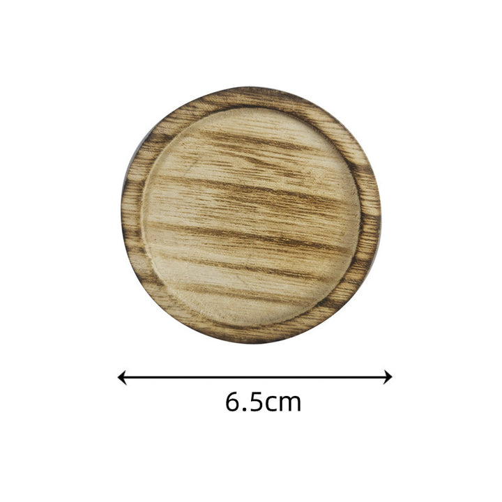 Olivenorma Pentagram Wooden Single Disc Candle Holder Decoration - Pure Wood Candle Holder - image 5