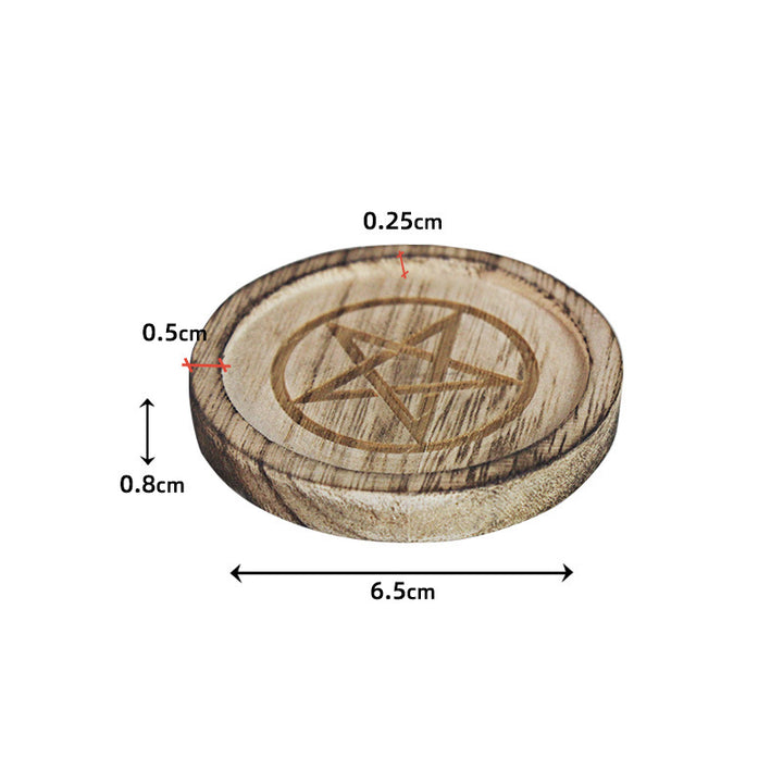 Olivenorma Pentagram Wooden Single Disc Candle Holder Decoration - image 6