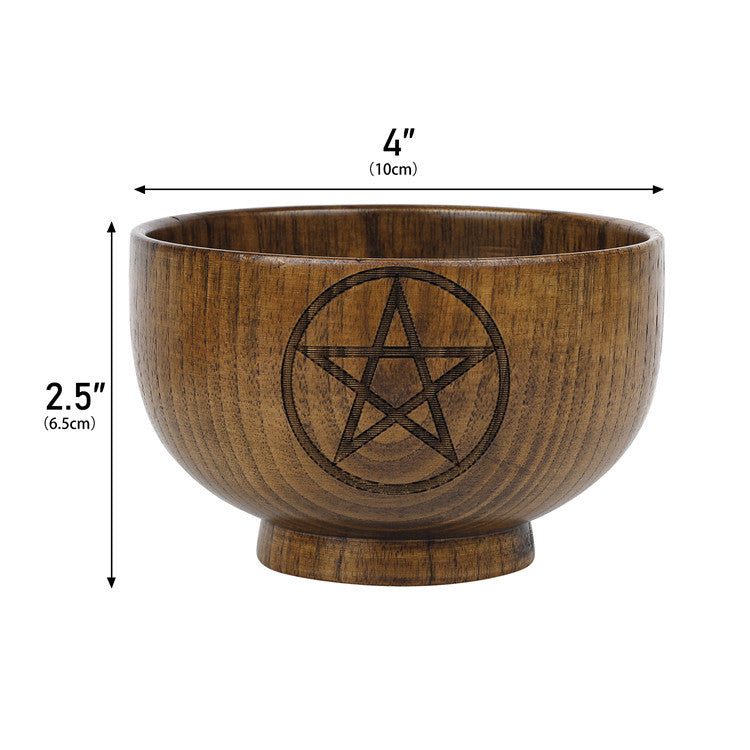 Olivenorma Engraved Pentagram Moon Phases Goddess Wooden Holy Bowl - image 15