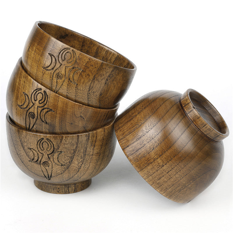 Olivenorma Engraved Pentagram Moon Phases Goddess Wooden Holy Bowl - image 8