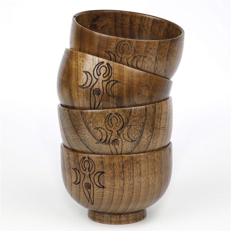 Olivenorma Engraved Pentagram Moon Phases Goddess Wooden Holy Bowl - image 10