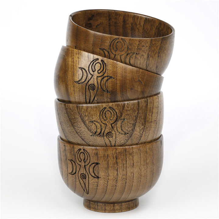 Olivenorma Engraved Pentagram Moon Phases Goddess Wooden Holy Bowl - image 10