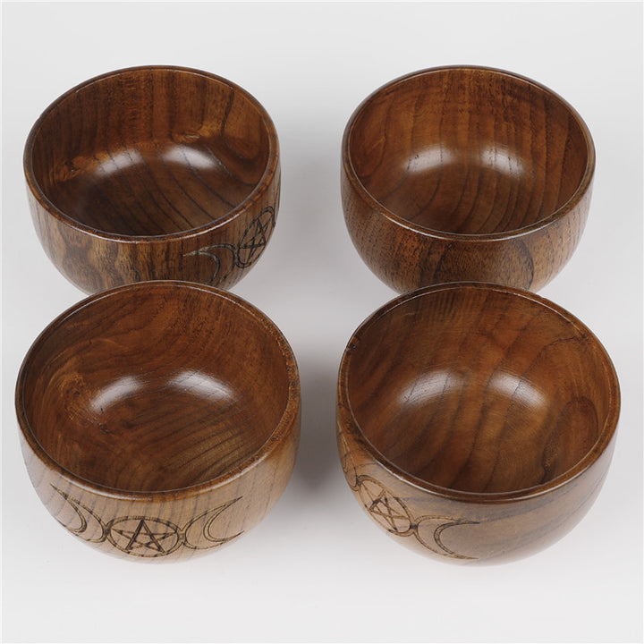 Olivenorma Engraved Pentagram Moon Phases Goddess Wooden Holy Bowl - image 11