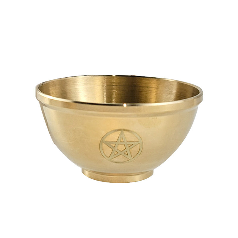 Olivenorma Three Phase Moon Pentagram Fragrance Copper Holy Bowl - Pentagram - image 1