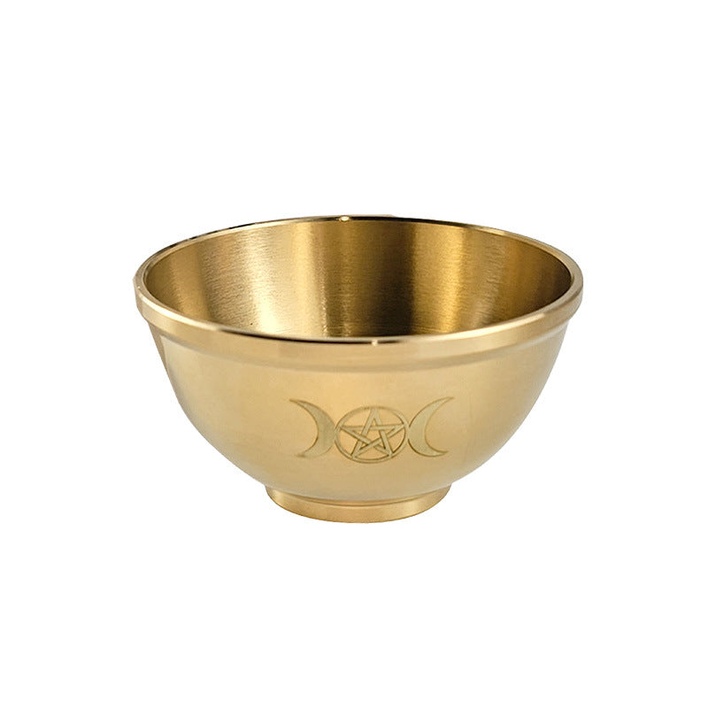 Olivenorma Three Phase Moon Pentagram Fragrance Copper Holy Bowl - Traditional Three Phases - image 5