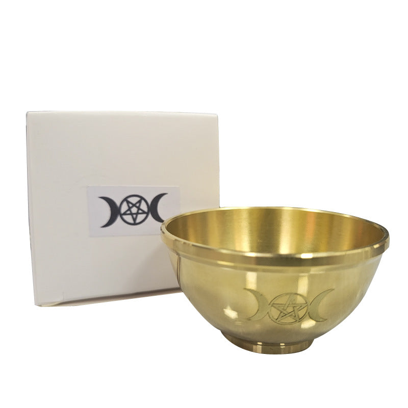 Olivenorma Three Phase Moon Pentagram Fragrance Copper Holy Bowl - image 6