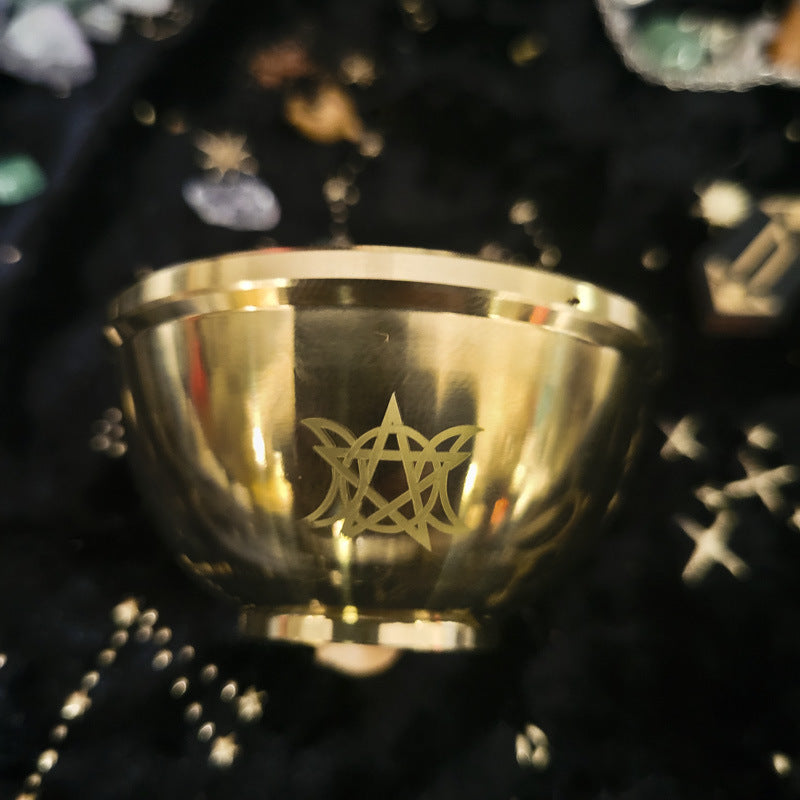 Olivenorma Three Phase Moon Pentagram Fragrance Copper Holy Bowl - image 14