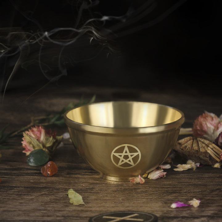 Olivenorma Three Phase Moon Pentagram Fragrance Copper Holy Bowl - image 0