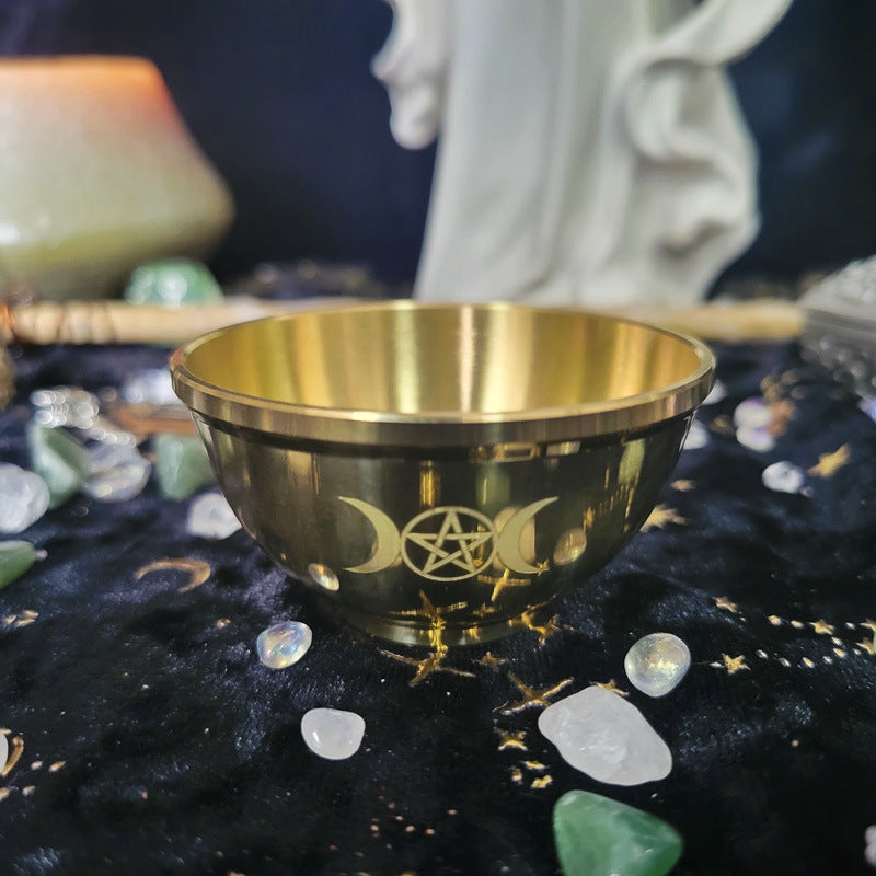 Olivenorma Three Phase Moon Pentagram Fragrance Copper Holy Bowl - image 19