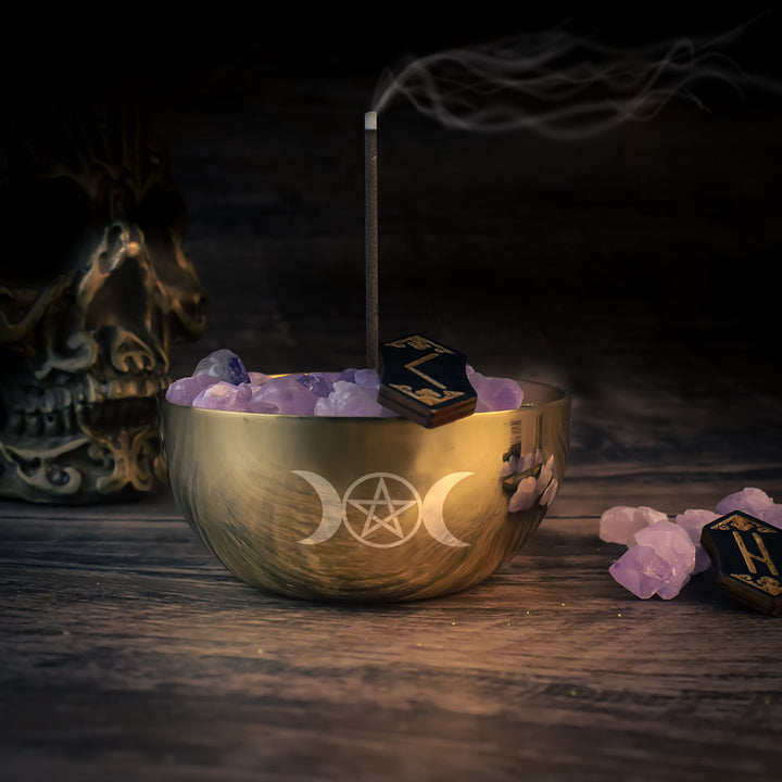 Olivenorma Pentacle Brass Divination Meditation Incense Burner Holy Bowl - image 0