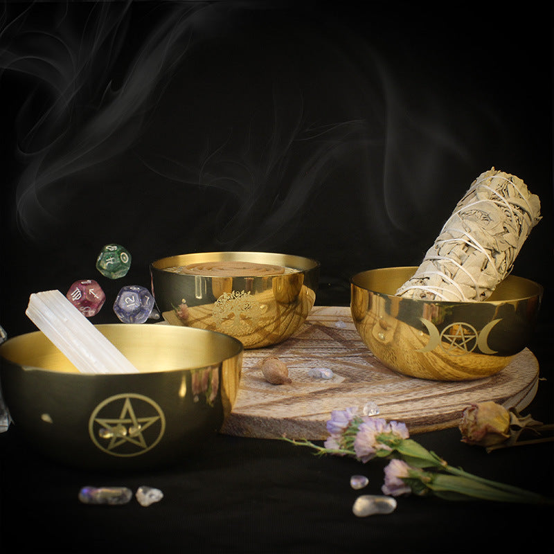 Olivenorma Pentacle Brass Divination Meditation Incense Burner Holy Bowl - image 8