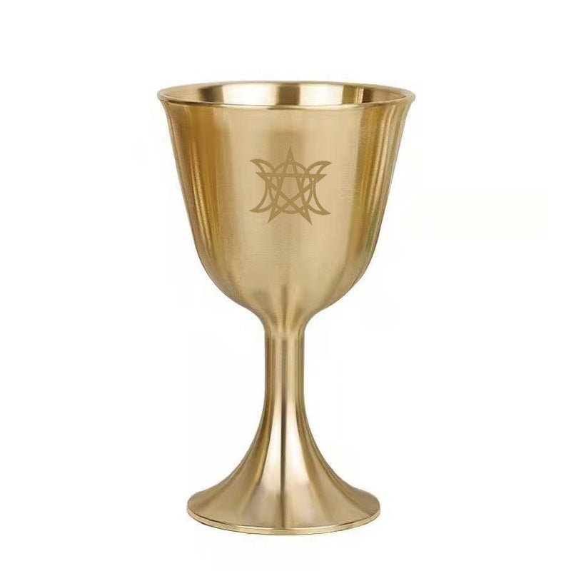 Olivenorma Triphase Moon Pentacle Meditation Divination Brass Chalice - Wicca - 5.6cm - image 3