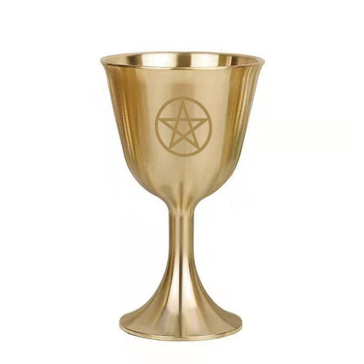 Olivenorma Triphase Moon Pentacle Meditation Divination Brass Chalice - Pentagram - 5.6cm - image 4