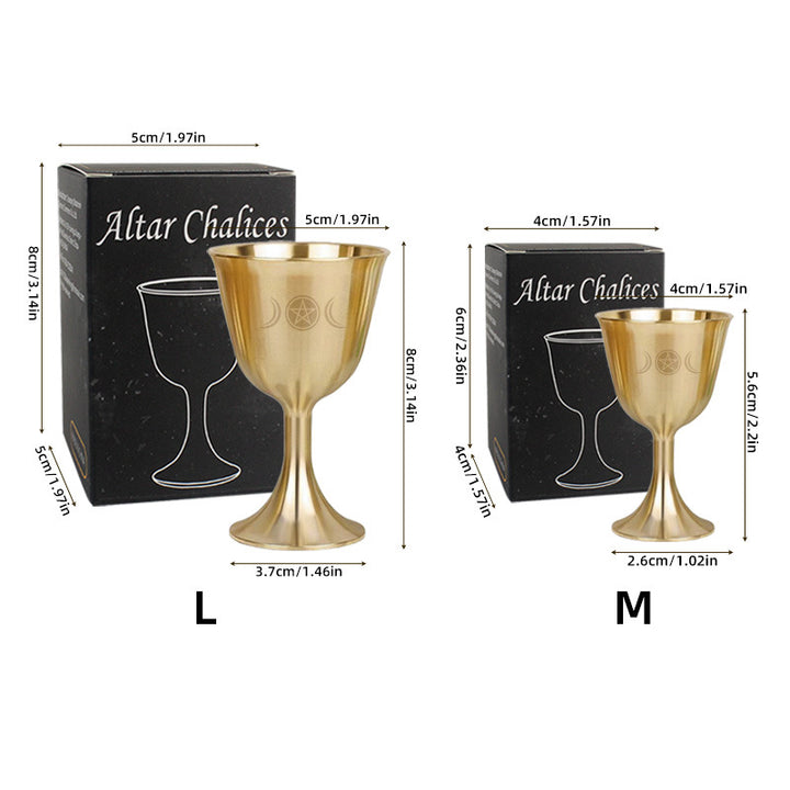 Olivenorma Triphase Moon Pentacle Meditation Divination Brass Chalice - image 8