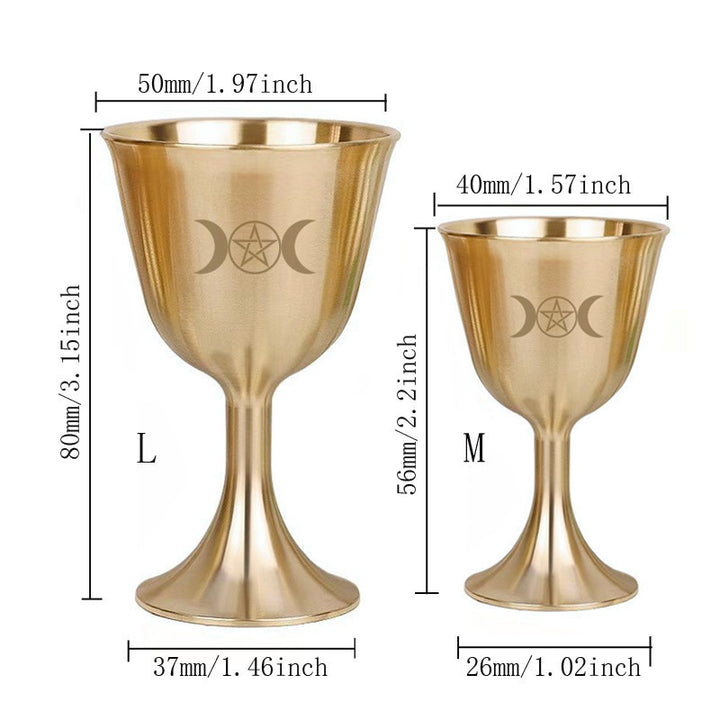 Olivenorma Triphase Moon Pentacle Meditation Divination Brass Chalice - image 7