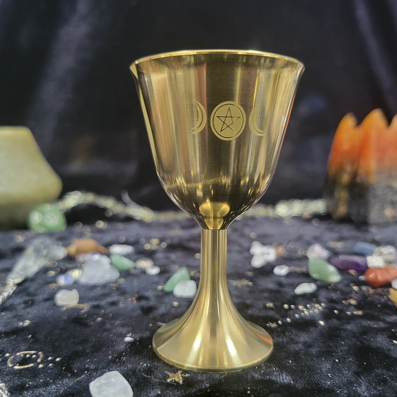Olivenorma Triphase Moon Pentacle Meditation Divination Brass Chalice - image 15