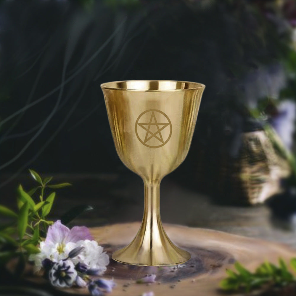Olivenorma Triphase Moon Pentacle Meditation Divination Brass Chalice - image 0