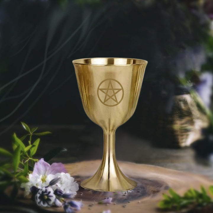 Olivenorma Triphase Moon Pentacle Meditation Divination Brass Chalice - image 0