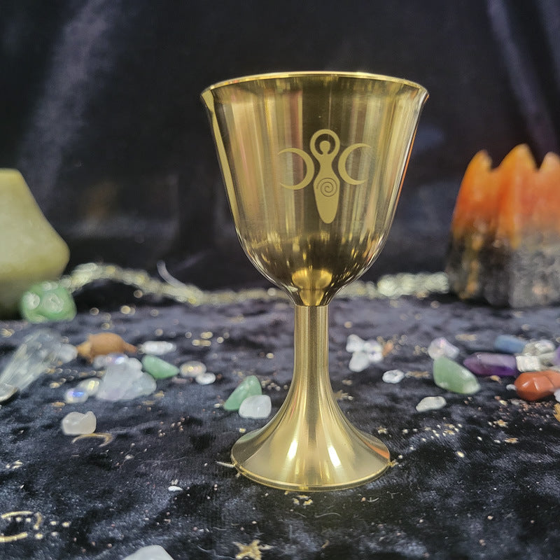Olivenorma Triphase Moon Pentacle Meditation Divination Brass Chalice - image 16