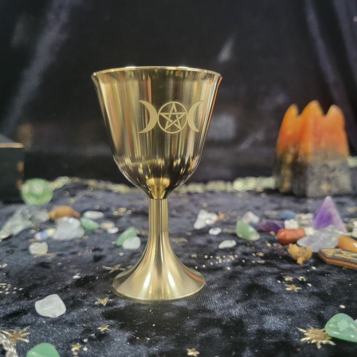 Olivenorma Triphase Moon Pentacle Meditation Divination Brass Chalice - image 18