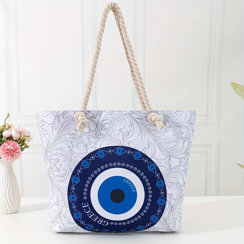 Olivenorma Blue Evil Eye Women Beach Tote Bag - Evil Eye#1 - image 0