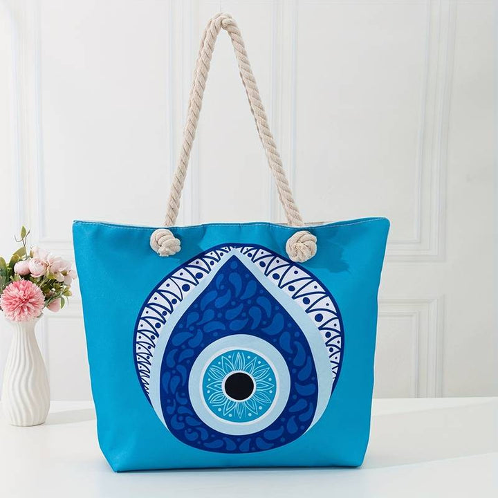 Olivenorma Blue Evil Eye Women Beach Tote Bag - Evil Eye#2 - image 5
