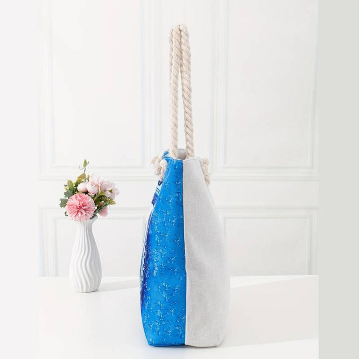 Olivenorma Blue Evil Eye Women Beach Tote Bag - image 14