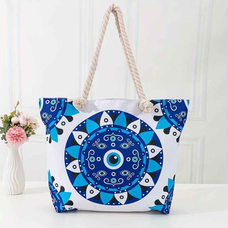 Olivenorma Blue Evil Eye Women Beach Tote Bag - Evil Eye#5 - image 17