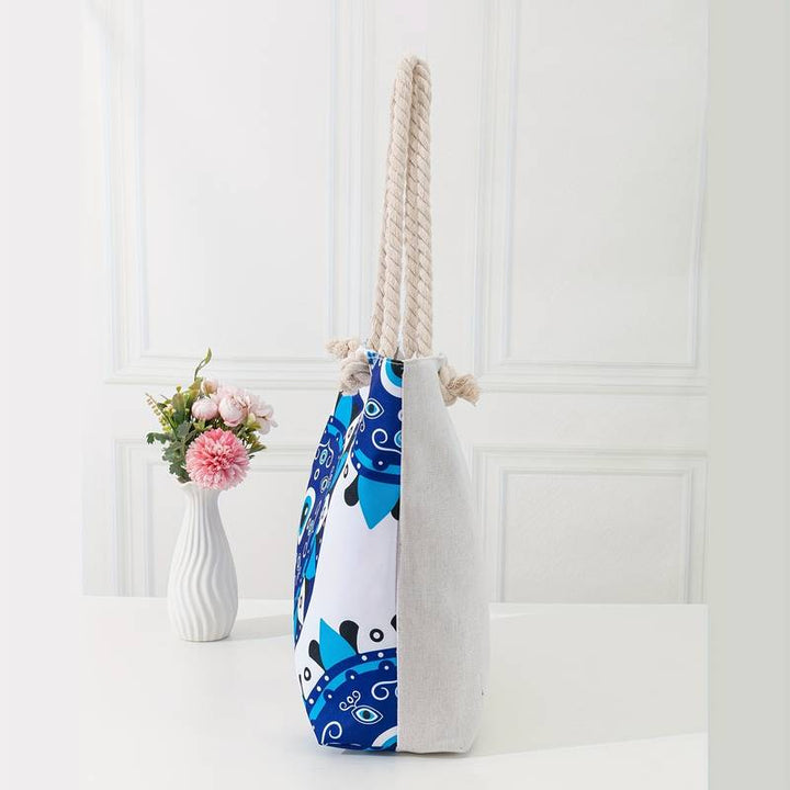 Olivenorma Blue Evil Eye Women Beach Tote Bag - image 19