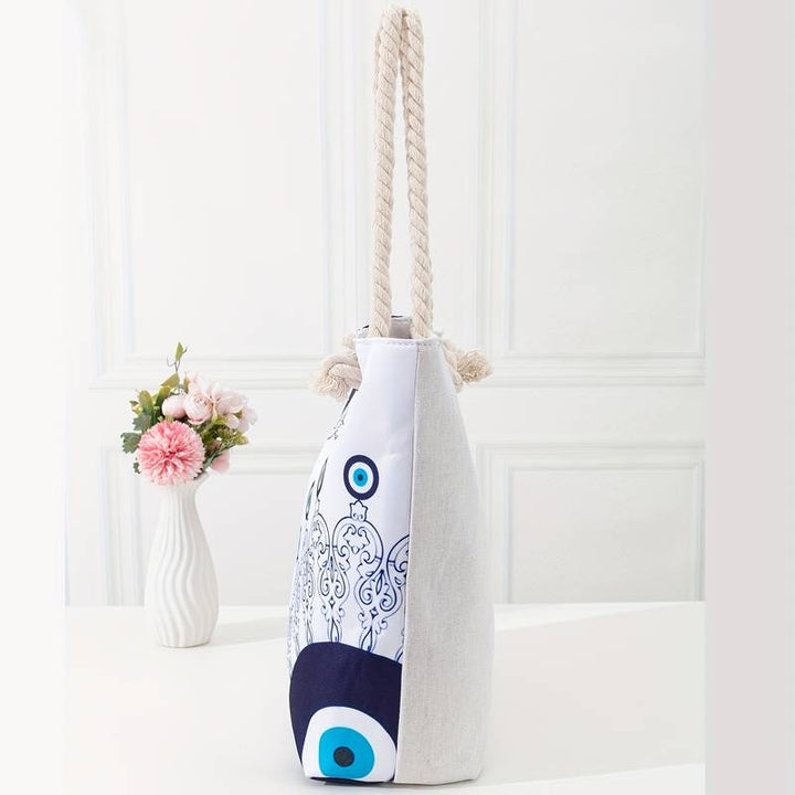 Olivenorma Blue Evil Eye Women Beach Tote Bag - image 24