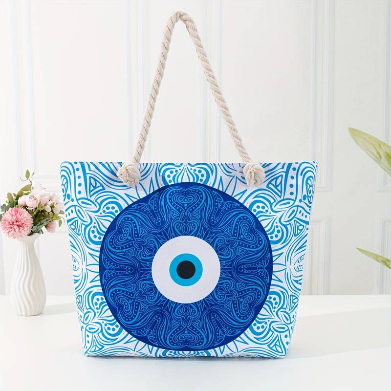 Olivenorma Blue Evil Eye Women Beach Tote Bag - Evil Eye#9 - image 31