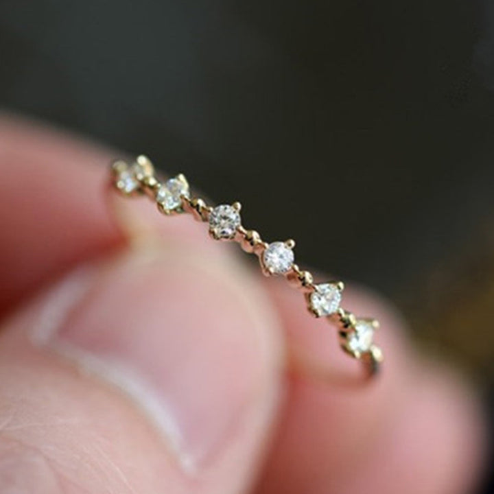 Olivenorma S925 Sterling Silver Zirconium Ring - Gold - 8 - image 0
