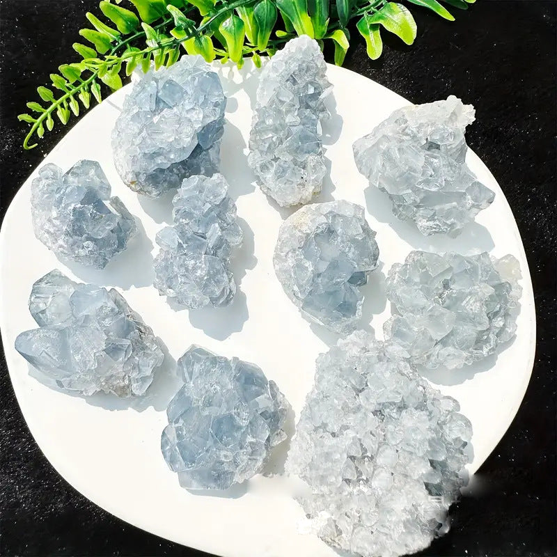 Olivenorma Irregular Natural Celestine Crystal Cluster Natural Stone - image 5