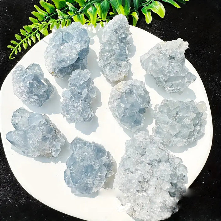Olivenorma Irregular Natural Celestine Crystal Cluster Natural Stone - image 5