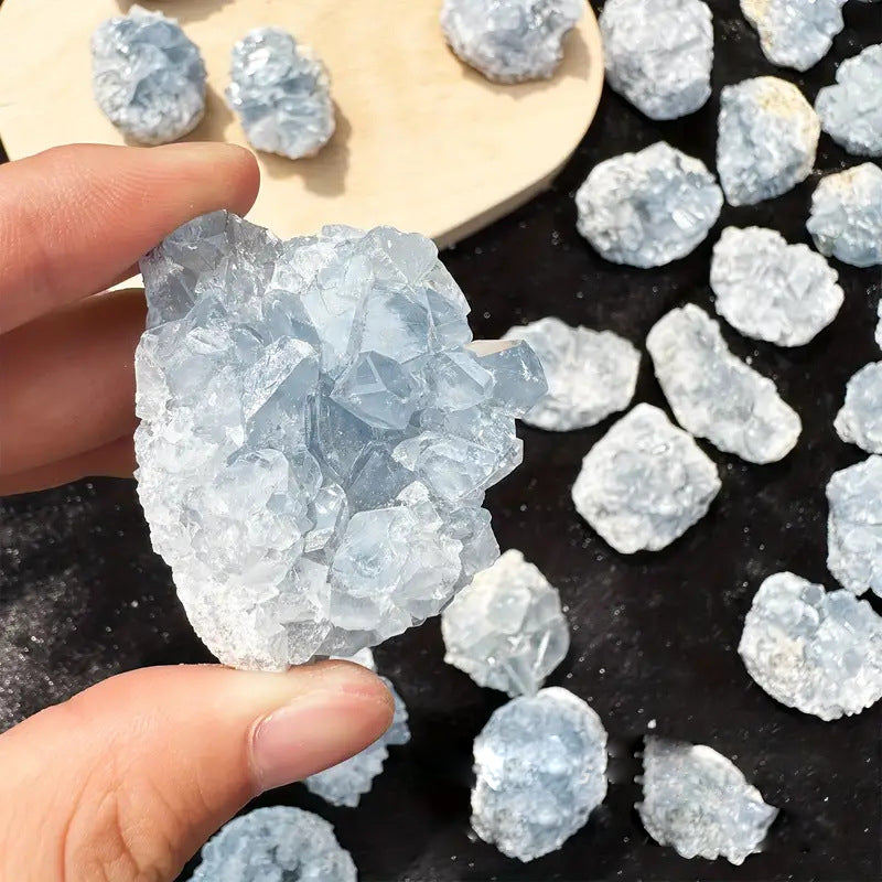Olivenorma Irregular Natural Celestine Crystal Cluster Natural Stone - image 4