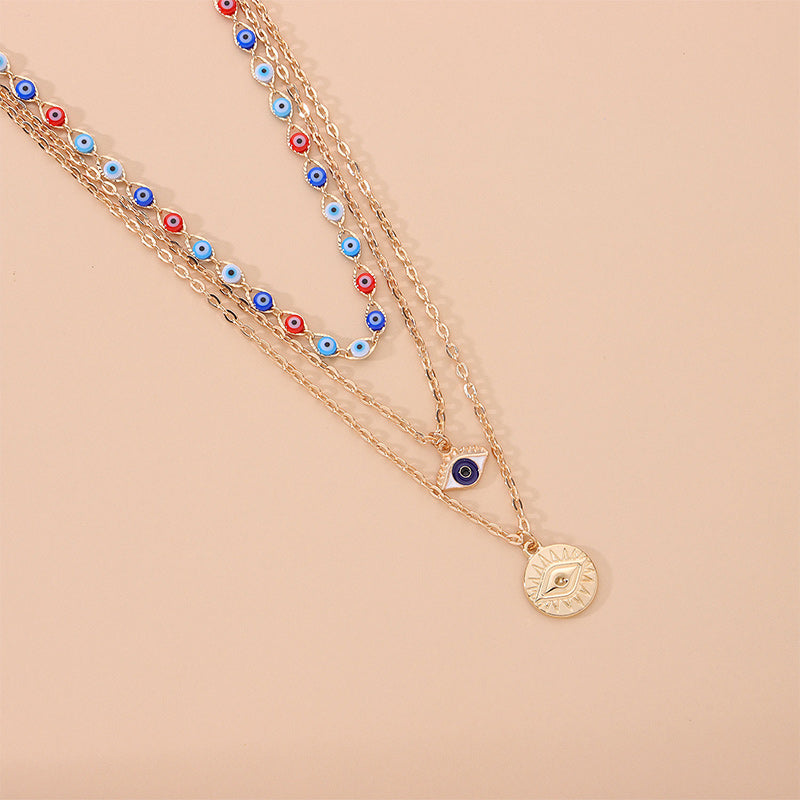 Olivenorma Three Layer Colorful Devil's Eye Necklace - image 8