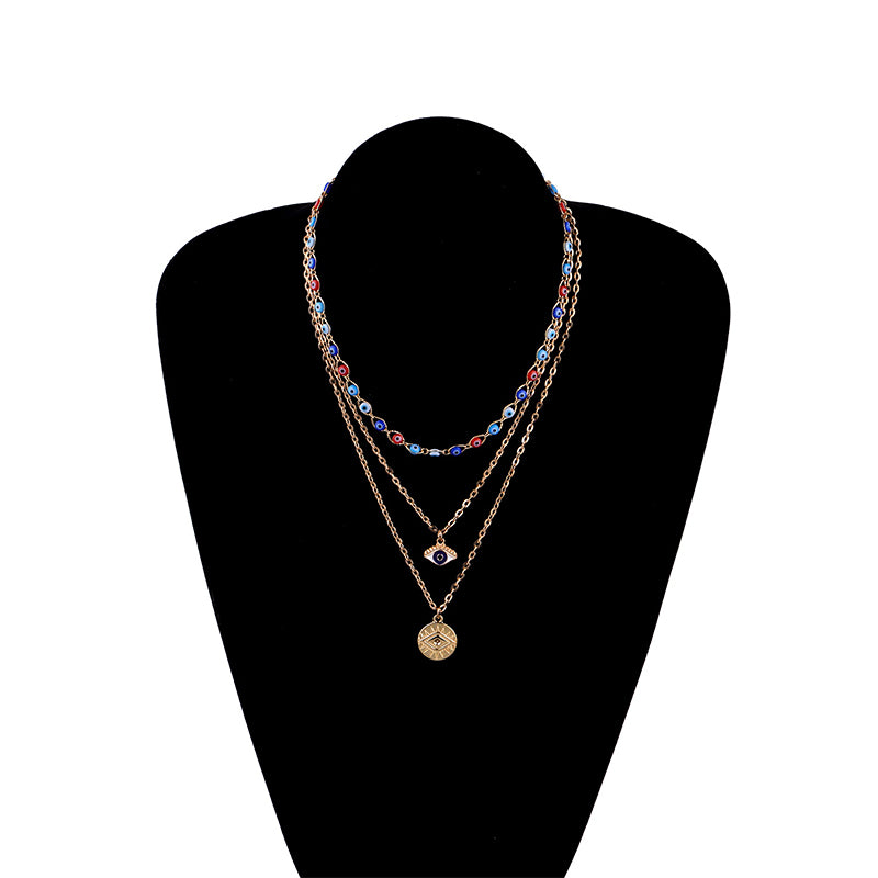 Olivenorma Three Layer Colorful Devil's Eye Necklace - image 9