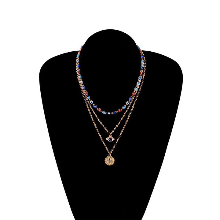 Olivenorma Three Layer Colorful Devil's Eye Necklace - image 9
