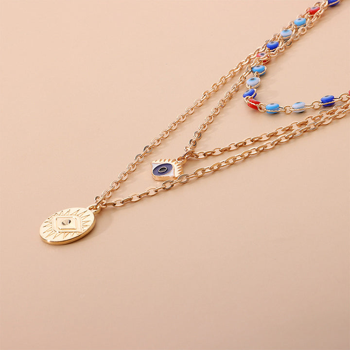 Olivenorma Three Layer Colorful Devil's Eye Necklace - image 7