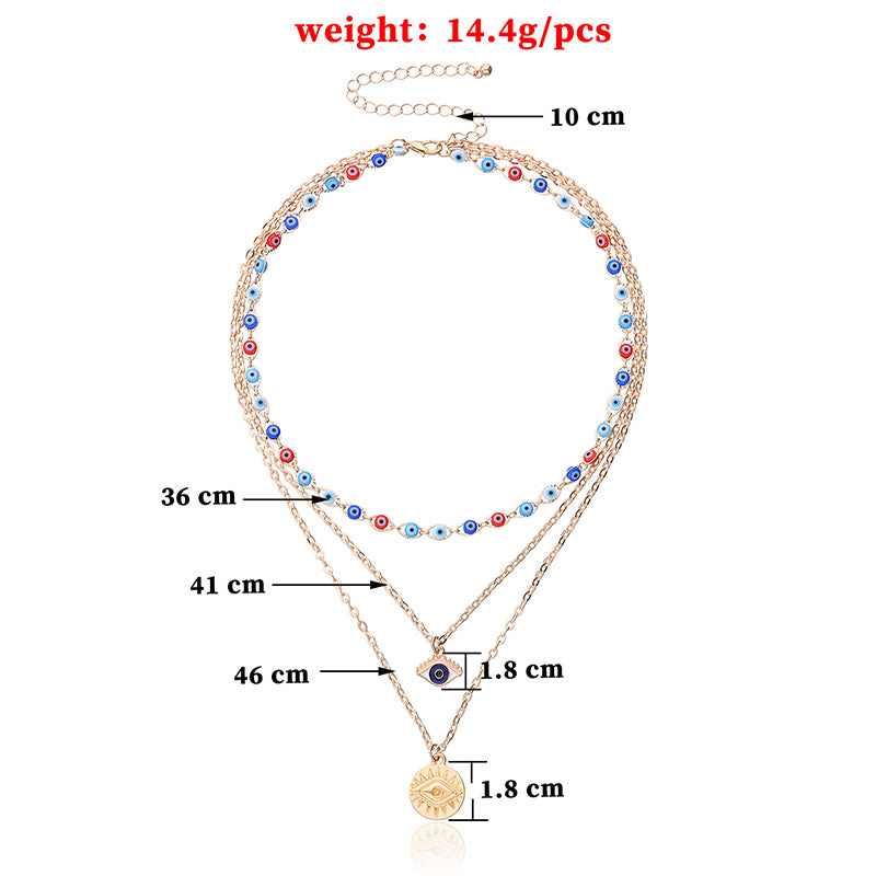 Olivenorma Three Layer Colorful Devil's Eye Necklace - image 10