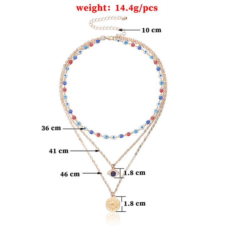 Olivenorma Three Layer Colorful Devil's Eye Necklace - image 10