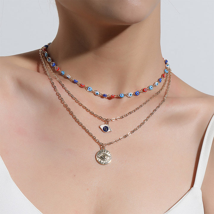 Olivenorma Three Layer Colorful Devil's Eye Necklace - image 5