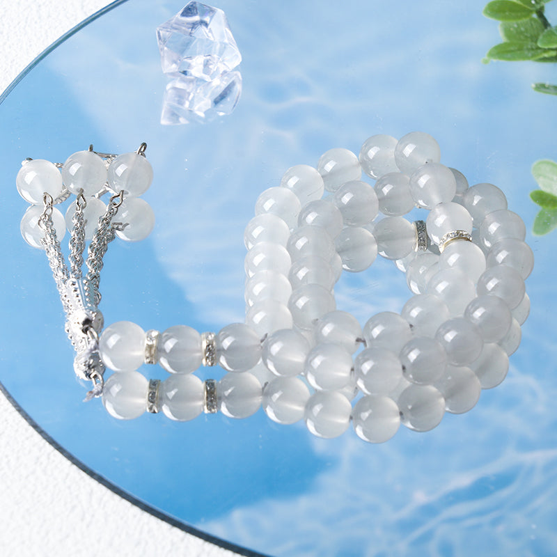 Olivenorma 10mm 33 Crystal Muslim Rosary Bracelet - Clear Crystal - image 2