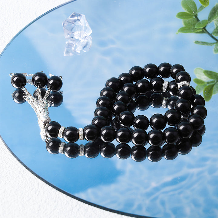 Olivenorma 10mm 33 Crystal Muslim Rosary Bracelet - Obsidian - image 13