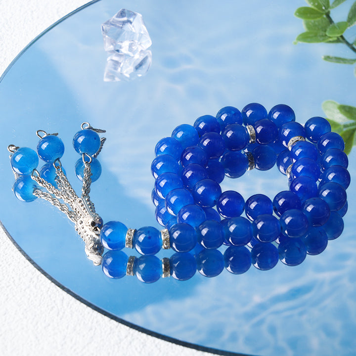Olivenorma 10mm 33 Crystal Muslim Rosary Bracelet - Sapphire - image 0