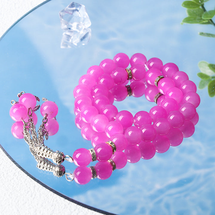 Olivenorma 10mm 33 Crystal Muslim Rosary Bracelet - Pink Crystal - image 4