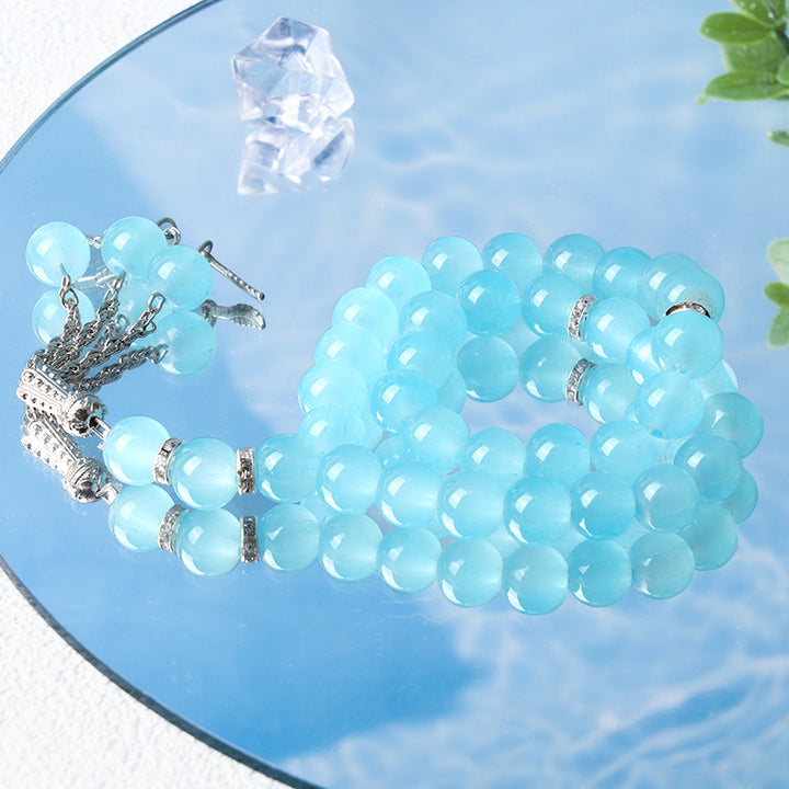 Olivenorma 10mm 33 Crystal Muslim Rosary Bracelet - Aquamarine - image 6