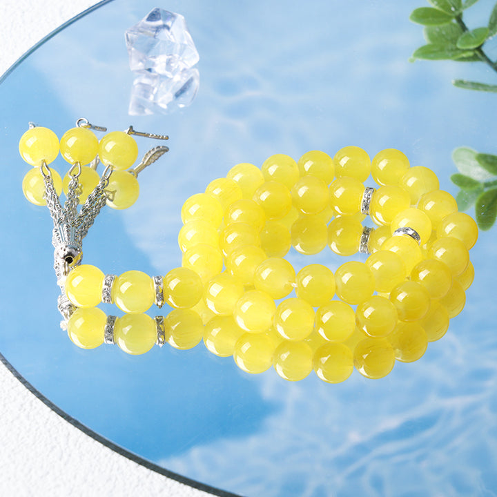 Olivenorma 10mm 33 Crystal Muslim Rosary Bracelet - Citrine - image 8