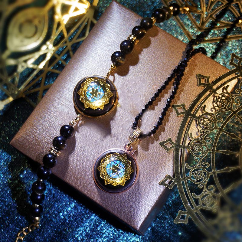 Olivenorma Obsidian Guardian Stone Necklace Bracelet - Obsidian Necklace & Bracelet - image 0